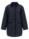 Blue Polyester Full-Length Jacket