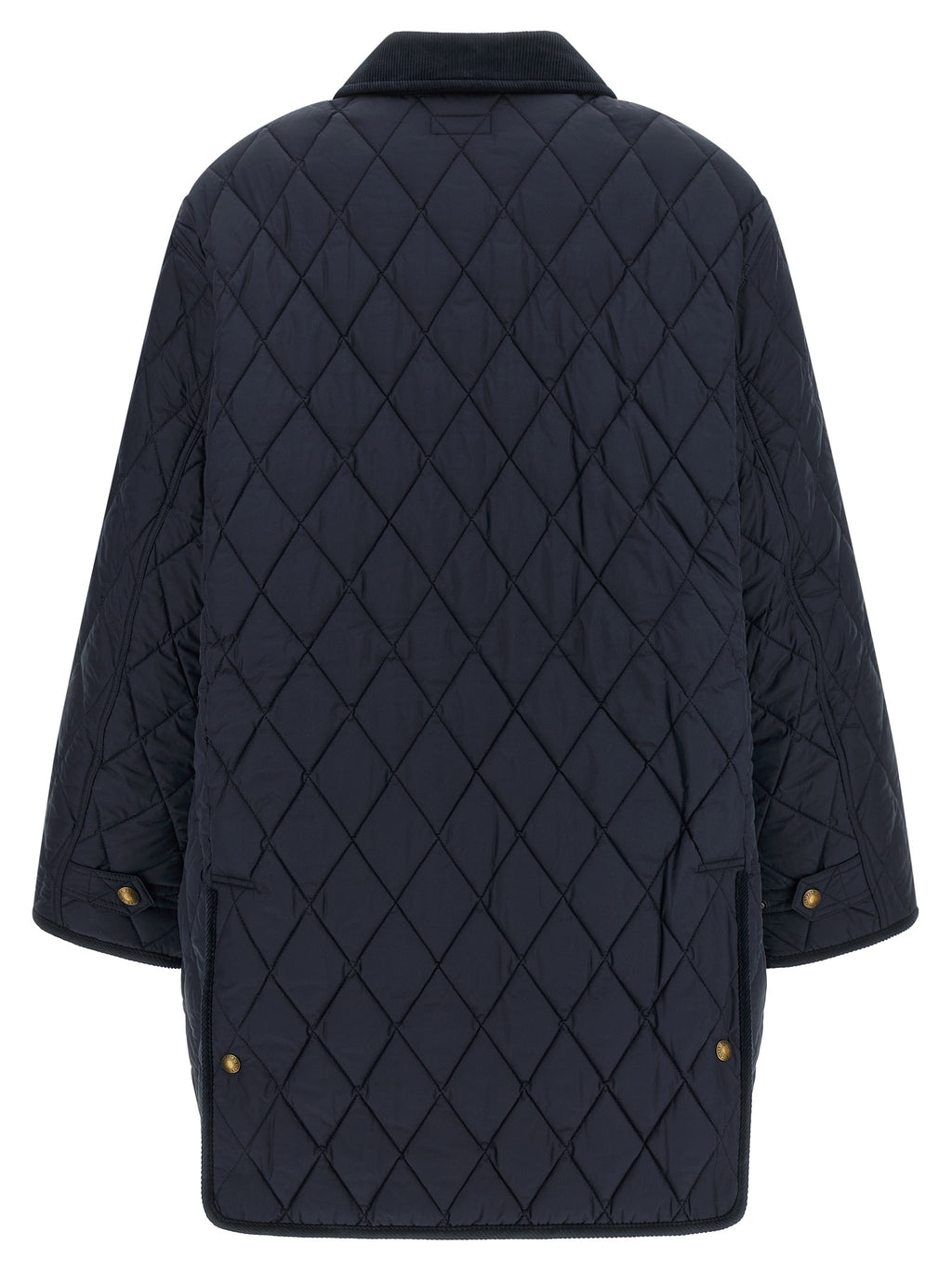 Blue Polyester Full-Length Jacket