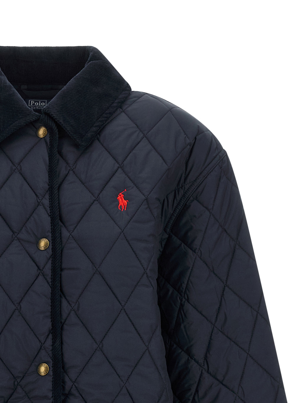 Blue Polyester Full-Length Jacket