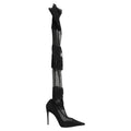 Black Over The Knee Sock Pumps Boots Shoes
