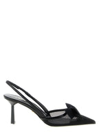 Black Polyamide Mid Heel Pumps