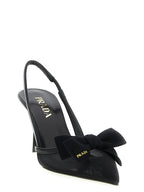 Black Polyamide Mid Heel Pumps