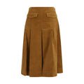 Brown Cotton Long Skirt