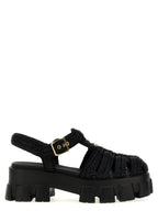 Black Viscose Platform Sandals