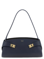 Blue Calfskin Shoulder Bag