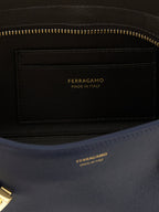 Blue Calfskin Shoulder Bag