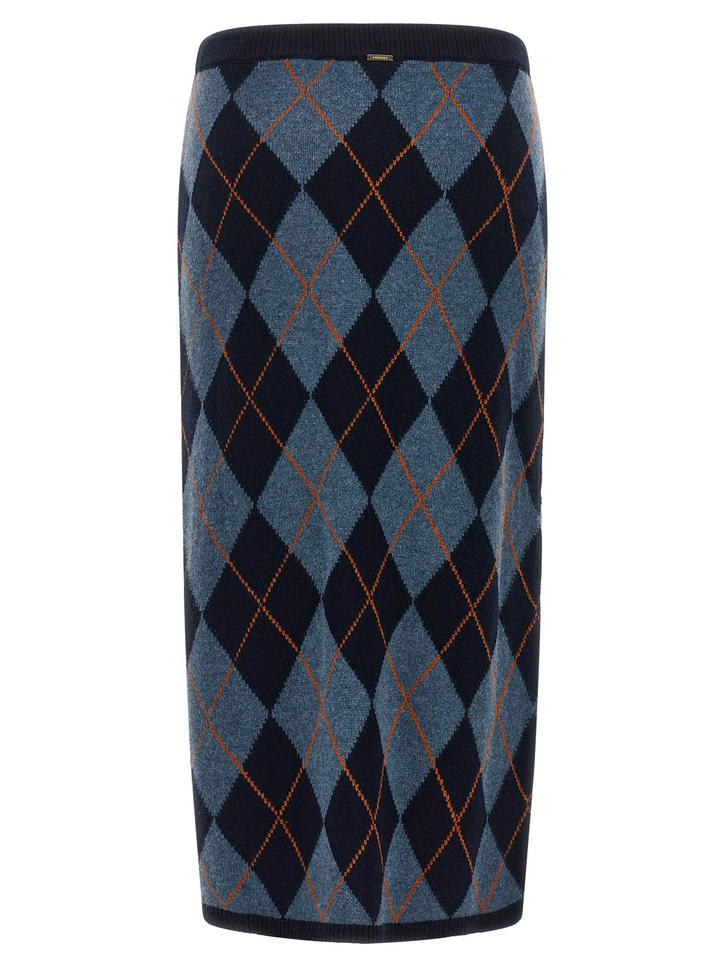 Blue Viscose Midi Skirt