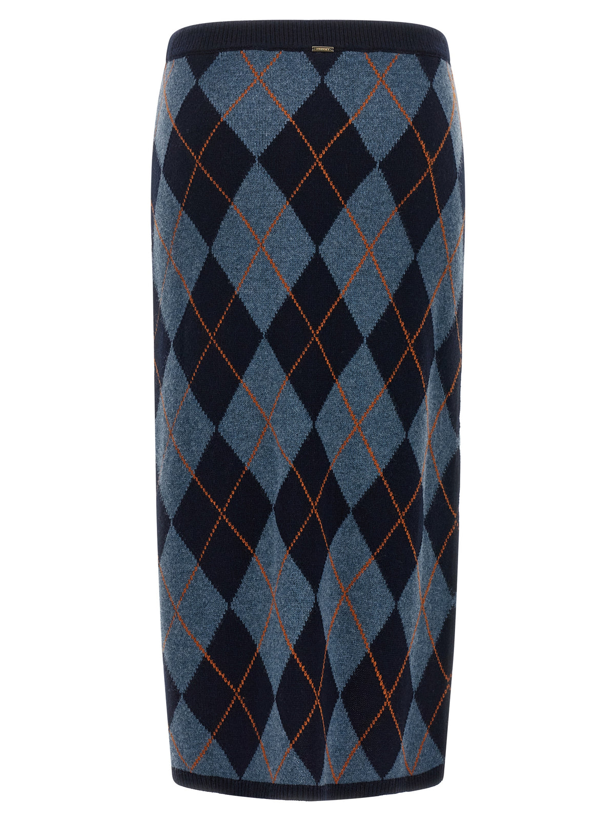 Blue Viscose Midi Skirt