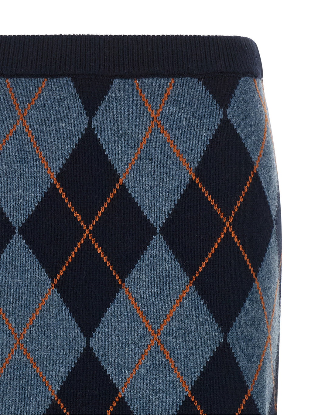 Blue Viscose Midi Skirt