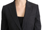 Gray Single Breasted Blazer Cotton Jacket