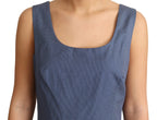 Blue Polka Cotton A-Line Stretch Dress