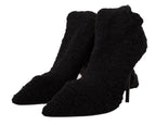 Black Stretch Socks Knee High Booties Shoes