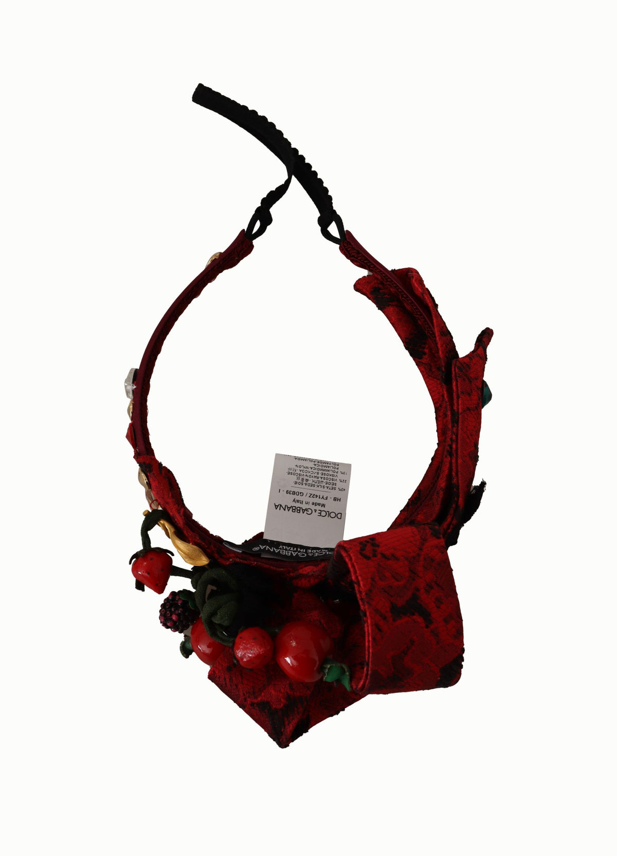 Cherry Silk Crystal Bow Logo Diadem Tiara Headband
