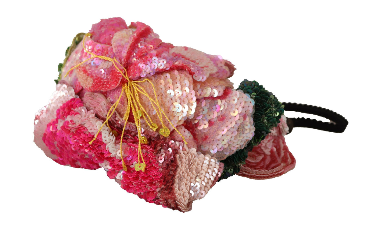 Multicolor Sequined Lurex Black Hair Headband