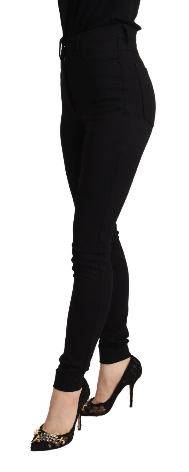 Black High Waist Skinny Slim Fit Pants
