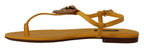 Mustard Leather Devotion Flats Sandals Shoes