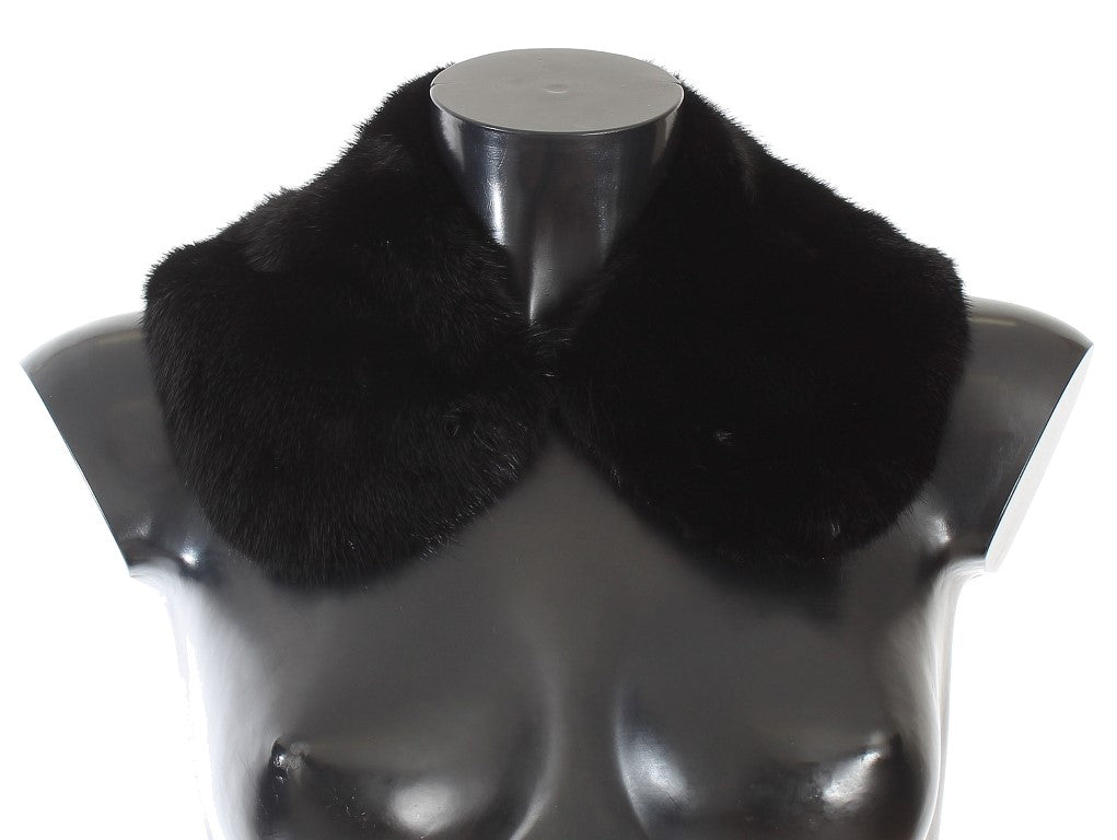 Black Mink Fur Shoulder Collar Scarf
