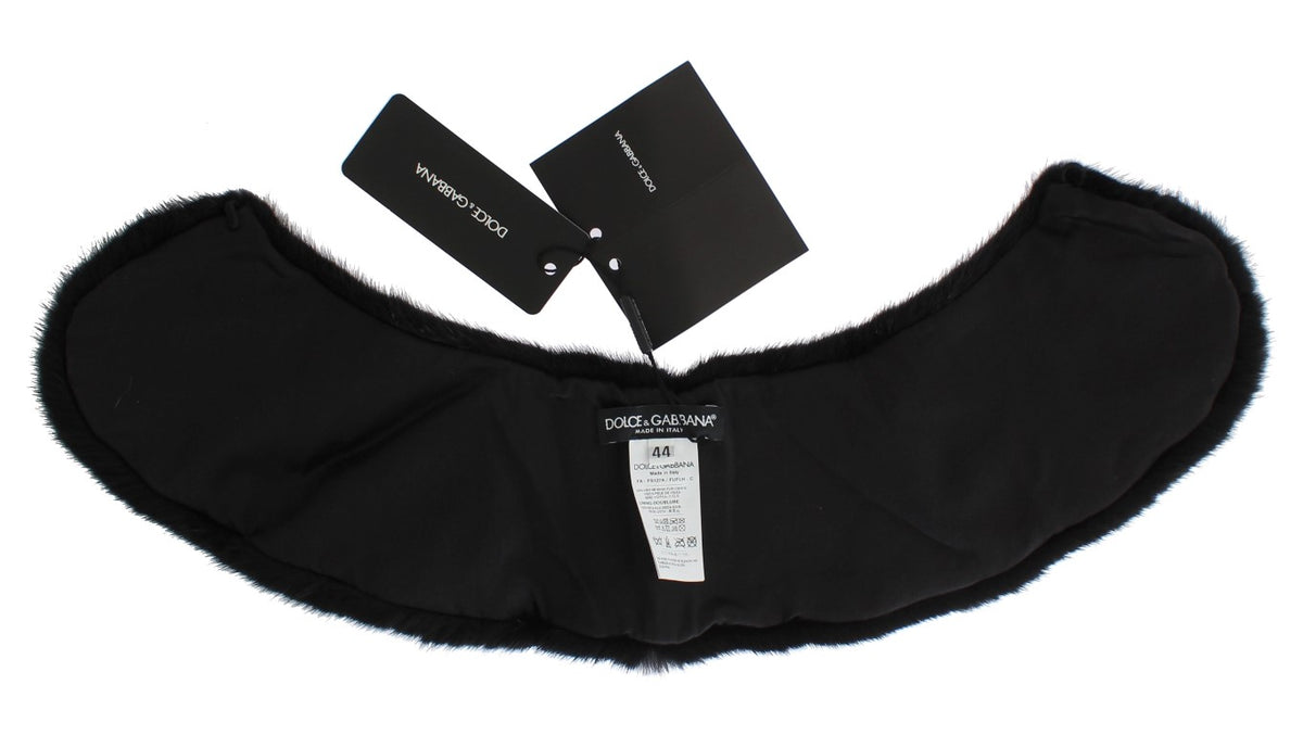 Black Mink Fur Shoulder Collar Scarf