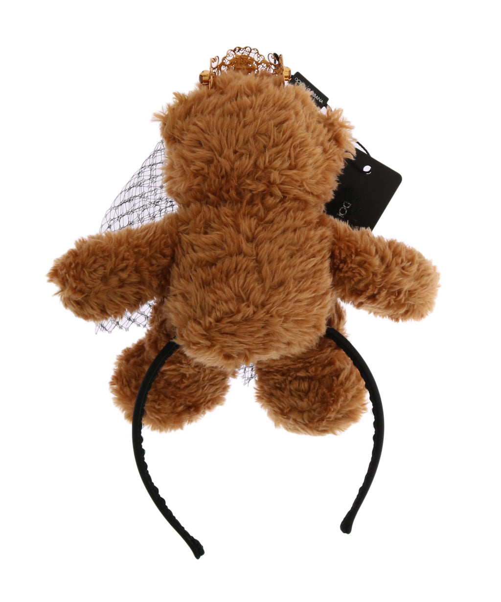 Teddy Bear Gold Crystal  Crown Tiara Diadem Hair Band