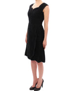 Black floral lace sicily runway dress