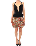 Multicolor floral bubble halterneck dress