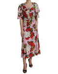 Multicolor Floral Crystal Embellished A-line Dress