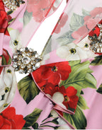 Multicolor Floral Crystal Embellished A-line Dress