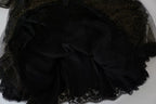 Black Gold Crystal Heart A-line Dress