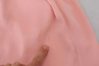 Pink Silk Stretch Strapless Sheath Midi Dress