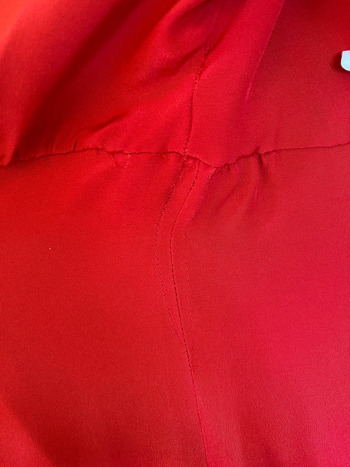 Red Silk Sheath A-line Knee Length Dress