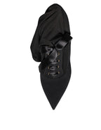 Black Stiletto Heels Mid Calf Boots Shoes