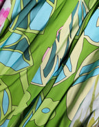 Multicolor Floral Silk Stretch Wrap Dress