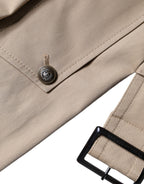 Khaki Double Breasted Trench Coat Jacket