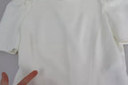 White Viscose Stretch Short Sleeves Blouse Top