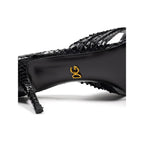 Black Snake Skin  Platform Sandals