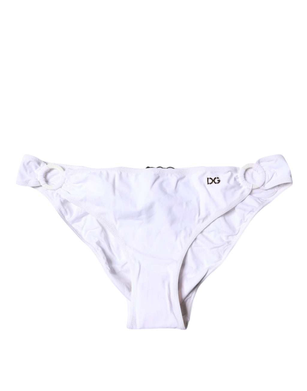 White Nylon Beachwear Bikini Bottom Swimwear
