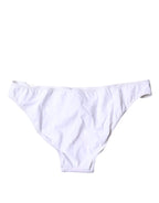 White Nylon Beachwear Bikini Bottom Swimwear