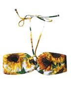 Multicolor Floral Halter Beachwear Bikini Top Swimwear