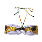 Multicolor Floral Halter Beachwear Bikini Top Swimwear