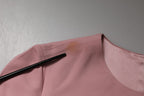 Pink A-line Flare Viscose 3/4 Sleeves Dress