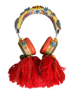 Multicolor Whimsical Tasseled Crystal Headset Headphones