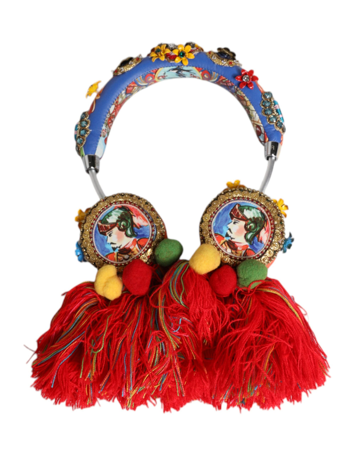 Multicolor Whimsical Tasseled Crystal Headset Headphones