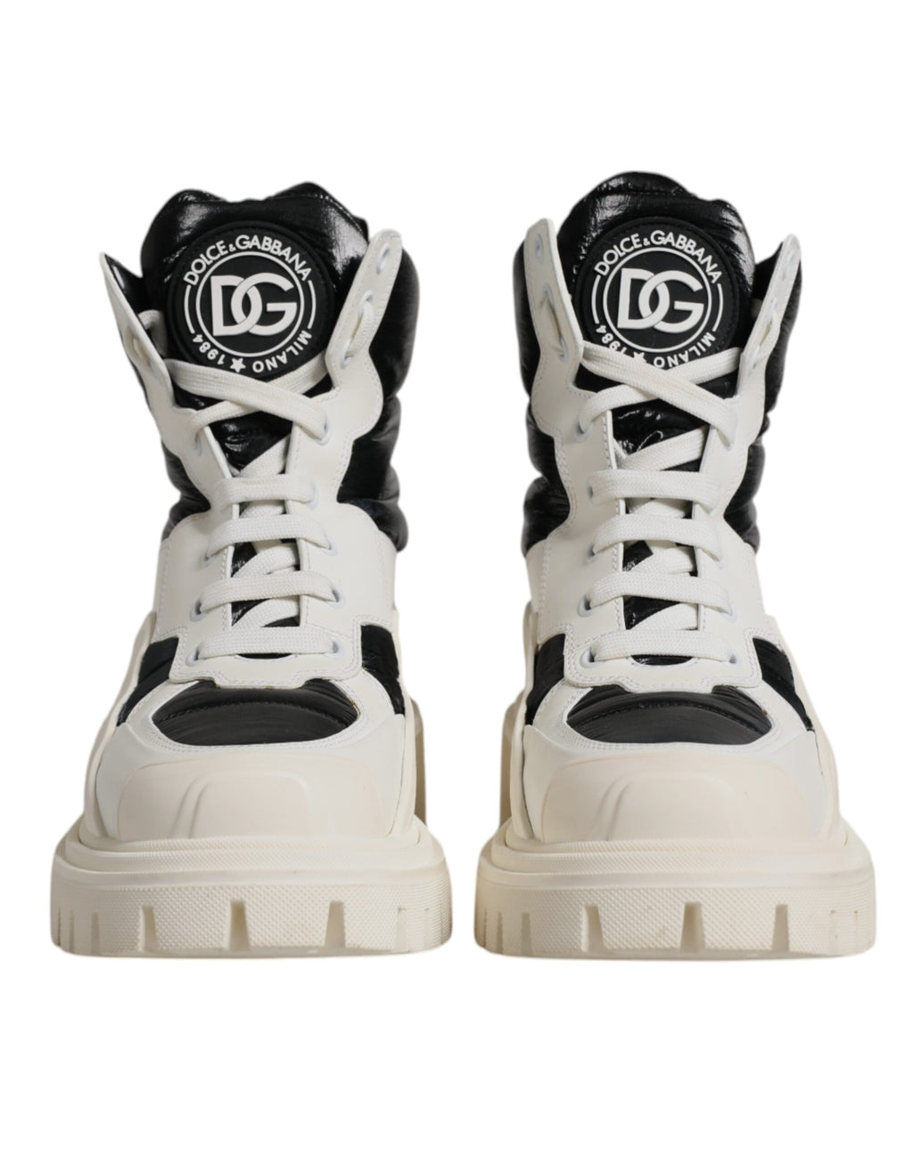 White Padded Mid Calf Lace Up Boots Shoes