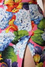 Multicolor Floral High Waist Midi Skirt