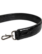 Black Alligator Leather Bag Shoulder Strap