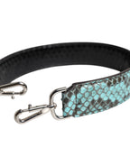 Black Blue Exotic Leather Bag Shoulder Strap