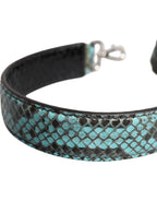 Black Blue Exotic Leather Bag Shoulder Strap
