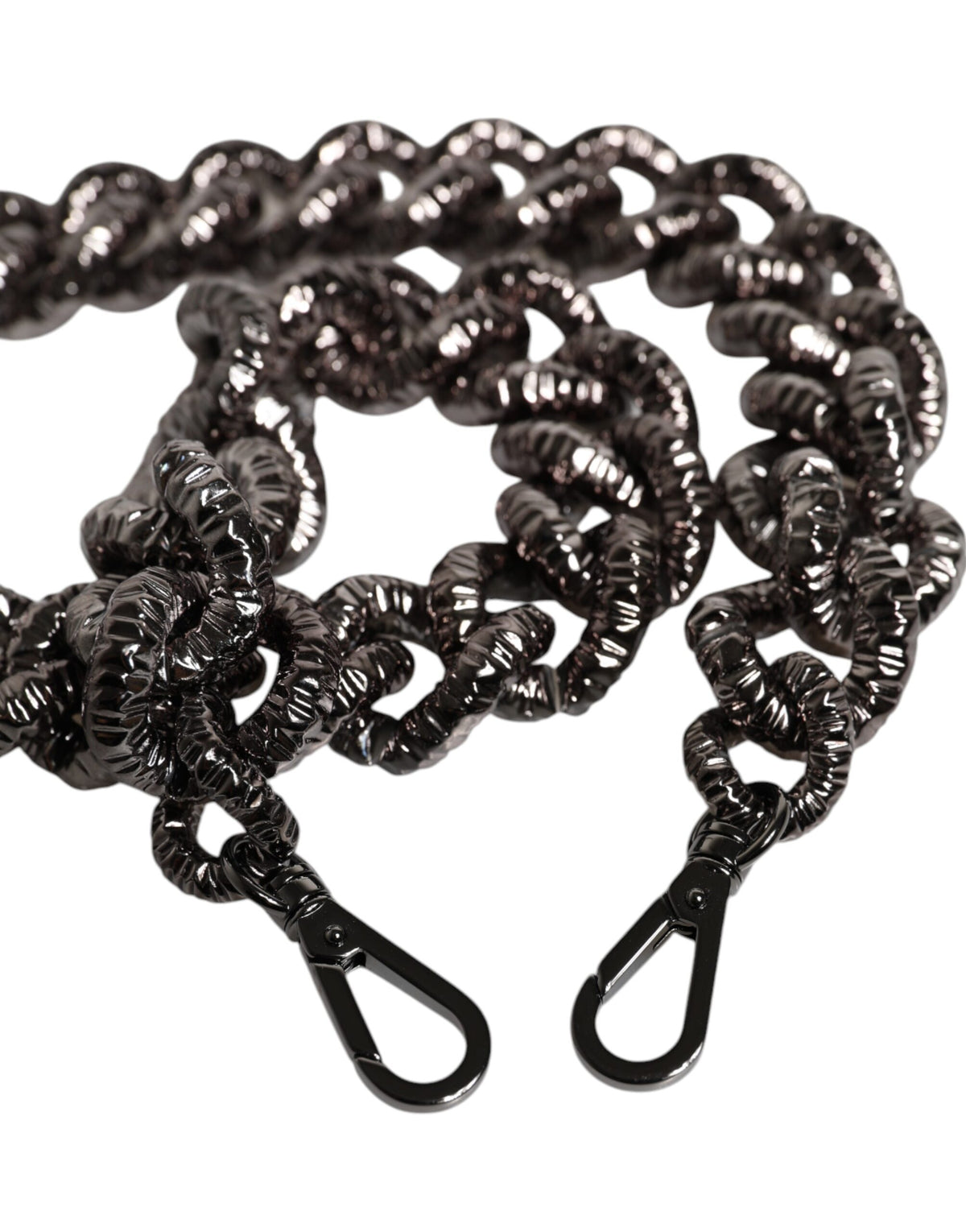 Black Chain Logo Engraved Bag Shoulder Strap