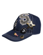 Blue Crystal Embellishment Baseball Cap