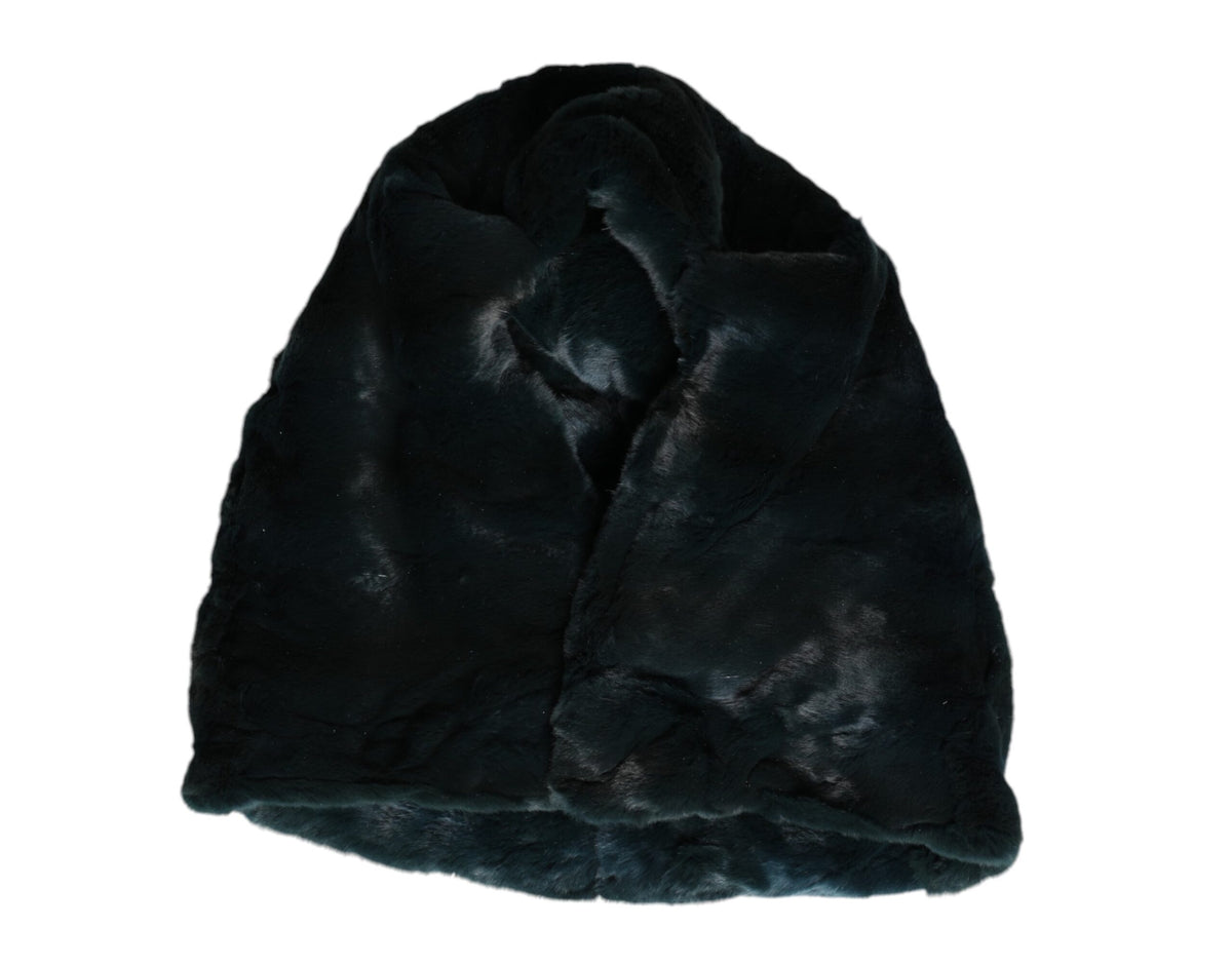 Black Weasel Fur Womens Beanie Hat